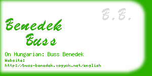 benedek buss business card